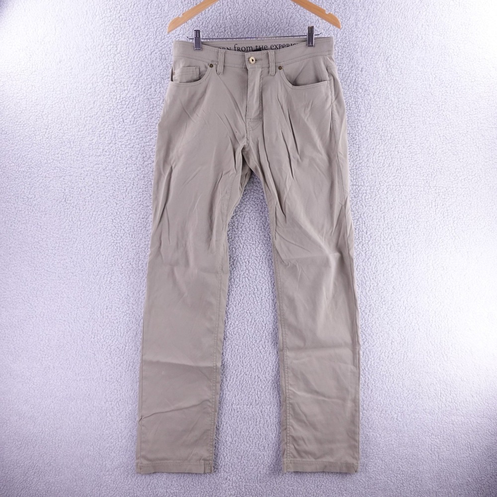 Prana Zion Slim Fit Pants Mens 32x34 Khaki Tan Hiking Climbing Outdoor Trousers - Picture 1 of 10